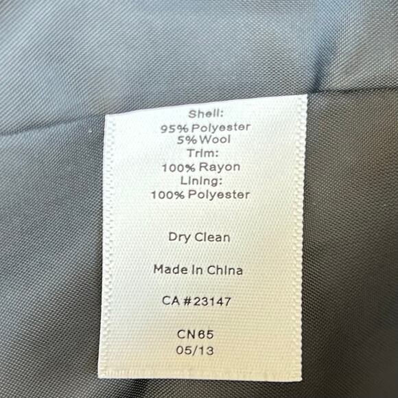 Talbots tweed jacket full zip faux leather pockets classic moto modern lined 12 - Picture 10 of 11